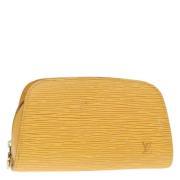 Pre-owned Leather pouches Louis Vuitton Vintage , Yellow , Dames