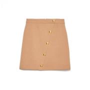 Milano Point Rok met Beige Kamelen Logo Knopen Gaëlle Paris , Beige , ...