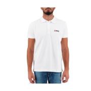 Katoen Wit Poloshirt Contrast Logo Diesel , White , Heren