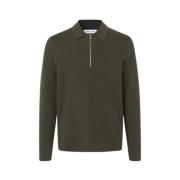 Polo Sweater met Rits Samsøe Samsøe , Green , Heren