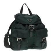 Pre-owned Nylon backpacks Prada Vintage , Green , Dames