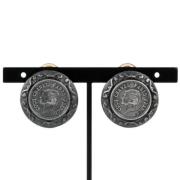 Pre-owned Metal earrings Chanel Vintage , Black , Dames