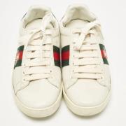 Pre-owned Leather sneakers Gucci Vintage , White , Dames