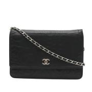 Pre-owned Leather chanel-bags Chanel Vintage , Black , Dames