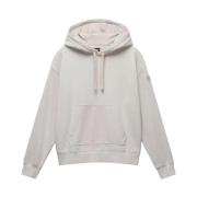 Hoodie met trekkoord en voorzak Napapijri , Beige , Dames