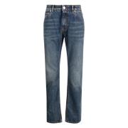 Blauwe Elegant Straight Jeans Etro , Blue , Heren