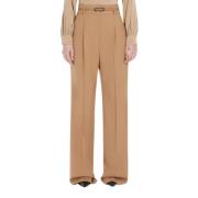 Hoge taille wollen broek Max Mara , Brown , Dames