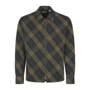 Geruite Patroon Rits Shirt Burberry , Brown , Heren