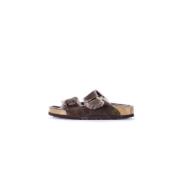 Dames Logo Zijgesp Sandalen Birkenstock , Brown , Dames