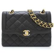 Pre-owned Leather shoulder-bags Chanel Vintage , Black , Dames