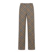 Geruite Wollen Broek Burberry , Multicolor , Heren