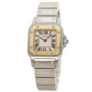 Pre-owned Yellow Gold watches Cartier Vintage , Beige , Dames