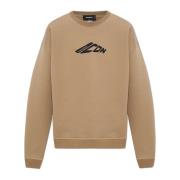 Sweatshirt met bedrukt logo Dsquared2 , Beige , Heren