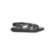 Gevlochten Leren Sandalen met Verstelbare Gesp Cerruti 1881 , Black , ...