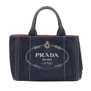 Pre-owned Canvas prada-bags Prada Vintage , Blue , Dames