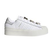 Leren Sneakers met Voorste Appliqués Adidas Originals , White , Dames