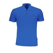 Blauw Polo Met Korte Mouwen Napapijri , Blue , Heren