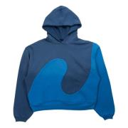 Blauwe Swirl Hoodie met Trekkoordcapuchon ERL , Blue , Heren