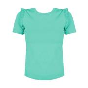 Gerimpelde ronde hals viscose top Patrizia Pepe , Green , Dames