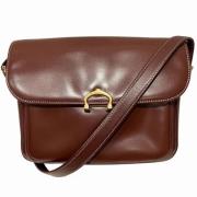 Pre-owned Leather shoulder-bags Cartier Vintage , Brown , Dames