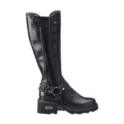 Zwarte leren enkellaarzen Cult , Black , Dames