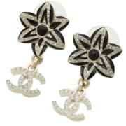 Pre-owned Metal earrings Chanel Vintage , Black , Dames