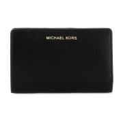 Medium Portemonnee van Gestikt Leder Michael Kors , Black , Dames