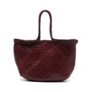 Gevlochten Wijnrode Leren Tote Tas Dragon Diffusion , Red , Dames