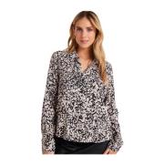 Abstracte Bloemenprint Shirt Bella Dahl , Beige , Dames