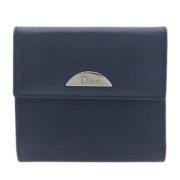 Pre-owned Leather wallets Dior Vintage , Blue , Dames