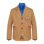 Katoenen blazer met applicaties Dsquared2 , Beige , Heren