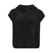 Stijlvolle Pullover met Pizzin Detail Opus , Black , Dames