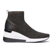 Metallic Stretch Knit Sock Sneakers Michael Kors , Black , Dames