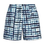 Geruite patroon shorts Bottega Veneta , Blue , Heren