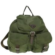 Pre-owned Nylon backpacks Prada Vintage , Green , Dames