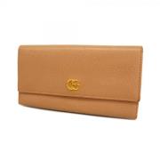 Pre-owned Leather wallets Gucci Vintage , Beige , Dames