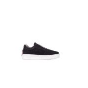 Zwarte leren sneakers met geperforeerde details Barracuda , Black , He...