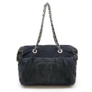 Pre-owned Canvas shoulder-bags Chanel Vintage , Blue , Dames