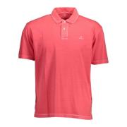 Polo Shirt Korte Mouwen Geborduurd Logo Gant , Pink , Heren