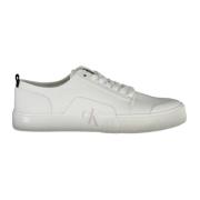 Sportieve witte vetersneakers met logo Calvin Klein , White , Heren