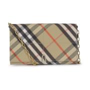 Portemonnee met kettingriem en ruitmotief Burberry , Multicolor , Dame...