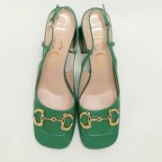 Pre-owned Leather heels Gucci Vintage , Green , Dames