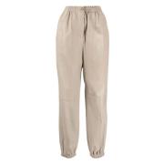 Grijze Leren Casual Broek Joseph , Brown , Dames