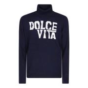 Wollen Dolcevita met Front Script MC2 Saint Barth , Blue , Heren