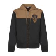 Zwarte Gebreide Hoodie met B Shield Burberry , Black , Heren