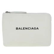 Pre-owned Leather pouches Balenciaga Vintage , White , Dames