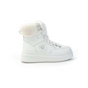 Leren enkellaars met bontvoering Blauer , White , Dames