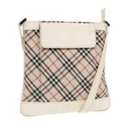 Pre-owned Canvas shoulder-bags Burberry Vintage , White , Dames