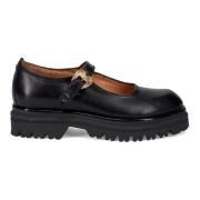 Zwarte platte schoenen met hartgesp Gio+ , Black , Dames