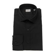 Slim Fit Franse Kraag Shirt Bagutta , Black , Heren